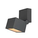 SLV Udendørs wall luminaire S-CUBE firkantet, CCT Switch, vipbar IP65, antracit dæmpbar