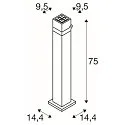 SLV outdoor floor lamp S-CUBE 75 square, CCT Switch, tiltable IP65, anthracite dimmable