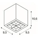 SLV Udendørs loftlampe S-CUBE down, firkantet, stiv, CCT Switch IP65, antracit dæmpbar