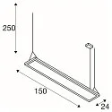 SLV Pendel WORKLIGHT PRO up / down, DALI styrbar, UGR < 19 IP20, grå dæmpbar