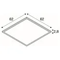 Loftlampe PANEL V 625 ON-OFF CCT Switch, UGR < 19, omskiftelig IP54 / IP40, hvid, lakeret 