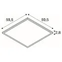 SLV Loftlampe PANEL V 600 DALI DALI styrbar, CCT Switch, UGR < 19 IP54 / IP40, hvid, lakeret dæmpbar