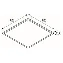 SLV Loftlampe PANEL V 625 DALI DALI styrbar, CCT Switch, UGR < 19 IP54 / IP40, hvid, lakeret dæmpbar