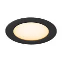 SLV Indbygnings loftlampe DOWNLIGHT V 150 uden ramme, CCT Switch, multipower, kablet gennem IP54 / IP20, sort 