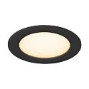 SLV Indbygnings loftlampe DOWNLIGHT V 150 uden ramme, CCT Switch, multipower, kablet gennem IP54 / IP20, sort 
