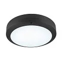 SLV Væg- og Loftlampe OUTDOOR BULKHEAD V 360 HF med sensor, CCT Switch, slagfast, omskiftelig IP65, sort, lakeret 
