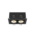 SLV Indbygnings loftlampe KADUX DOUBLE firkantet IP20, sort dæmpbar
