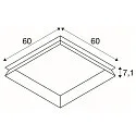 SLV Monteringsramme PANEL 595 P / 600 V forsænket, hvid, lakeret
