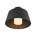 Udendørs loftlampe PHOTONI med afstandsstykke, konisk E27 IP65, sort mat dæmpbar