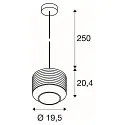 SLV pendant luminaire PANTILO ROPE 20 E27 IP20, gold dimmable