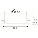 SLV ceiling recessed luminaire NEW TRIA® 75 XL round GU10 IP20, white