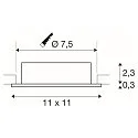 SLV Indbygnings loftlampe NEW TRIA® 75 XL firkantet GU10 IP20, sort