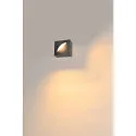 SLV Udendørs wall luminaire LID I SINGLE firkantet, drejelig, CCT Switch IP65, antracit, mat dæmpbar