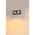 SLV wall luminaire LID I DOUBLE square, rotatable, CCT Switch IP65, anthracite, mat dimmable