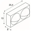 SLV wall luminaire LID I DOUBLE square, rotatable, CCT Switch IP65, anthracite, mat dimmable