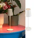 SLV Batteri bordlampe VINOLINA TWO 3-CCT 3-fold, CCT Switch, med touch-dæmper, konisk, med opladestation IP65, hvid dæmpbar