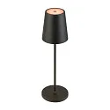 SLV Batteri bordlampe VINOLINA TWO 3-CCT 3-fold, CCT Switch, med touch-dæmper, konisk, med opladestation IP65, sort dæmpbar