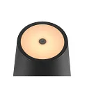 SLV Batteri bordlampe VINOLINA TWO 3-CCT 3-fold, CCT Switch, med touch-dæmper, konisk, med opladestation IP65, sort dæmpbar