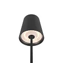 SLV Batteri bordlampe VINOLINA TWO 3-CCT 3-fold, CCT Switch, med touch-dæmper, konisk, med opladestation IP65, sort dæmpbar