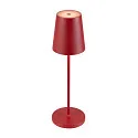 SLV Batteri bordlampe VINOLINA TWO 3-CCT 3-fold, CCT Switch, med touch-dæmper, konisk, med opladestation IP65, rød dæmpbar