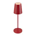 SLV Batteri bordlampe VINOLINA TWO 3-CCT 3-fold, CCT Switch, med touch-dæmper, konisk, med opladestation IP65, rød dæmpbar
