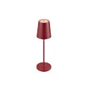 SLV Batteri bordlampe VINOLINA TWO 3-CCT 3-fold, CCT Switch, med touch-dæmper, konisk, med opladestation IP65, rød dæmpbar