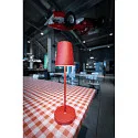 SLV Batteri bordlampe VINOLINA TWO 3-CCT 3-fold, CCT Switch, med touch-dæmper, konisk, med opladestation IP65, rød dæmpbar