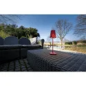 SLV Batteri bordlampe VINOLINA TWO 3-CCT 3-fold, CCT Switch, med touch-dæmper, konisk, med opladestation IP65, rød dæmpbar