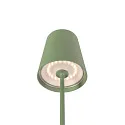 Batteri bordlampe VINOLINA TWO 3-CCT 3-fold, CCT Switch, med touch-dæmper, konisk, med opladestation IP65, lime grøn dæmpbar