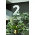 Batteri bordlampe VINOLINA TWO 3-CCT 3-fold, CCT Switch, med touch-dæmper, konisk, med opladestation IP65, lime grøn dæmpbar