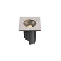 SLV Gulvindbygningslampe DASAR® M firkantet, svingbar, DALI styrbar, passabel IP67, rustfrit stål dæmpbar