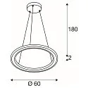 SLV Pendel ONE FLAT PD SINGLE PHASE CCT Switch, ringform IP20, sort mat dæmpbar
