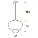 SLV Pendel PANTILO CONVEX 40 E27 IP20, chrom