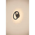 SLV Udendørs wall luminaire Q-RING SENSOR med sensor, omskiftelig IP54, sort 