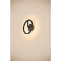 SLV Udendørs wall luminaire Q-RING PHASE uden sensor, dæmpbar IP65, sort dæmpbar