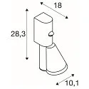 SLV Udendørs wall luminaire T-TUBE SINGLE med sensor GU10 IP44, sort, lakeret dæmpbar
