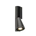 outdoor wall luminaire T-TUBE SINGLE GU10 IP65, black, lacquered dimmable