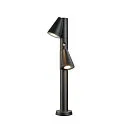SLV Udendørs stativlampe T-TUBE 70 POLE DOUBLE med sensor GU10, sort dæmpbar