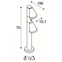 SLV Udendørs stativlampe T-TUBE 70 POLE DOUBLE med sensor GU10, sort dæmpbar
