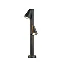 SLV Udendørs stativlampe T-TUBE 70 POLE DOUBLE GU10 IP44, sort dæmpbar
