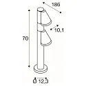 SLV Udendørs stativlampe T-TUBE 70 POLE DOUBLE GU10 IP44, sort dæmpbar
