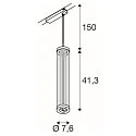 SLV 1-faset pendul QUIMERA PHASE cylindrisk IP20, messing dæmpbar