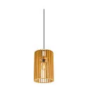 Pendel WUD - CYLINDRIC cylindrisk E27 IP20, træ, sort dæmpbar