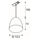 SLV 1-faset pendul PARA CONE 14 GU10 IP20, kobber dæmpbar
