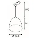 SLV 3-faset pendul PARA CONE 14 GU10 IP20, kobber dæmpbar