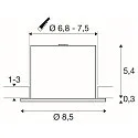 SLV Indbygningslampe UNIVERSAL DOWNLIGHT IP20 PHASE 38° svingbar, CCT Switch, multipower, kablet gennem, uden kantbånd IP20
