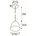 SLV Pendel PARA CONE 20 E27 IP20, dæmpbar