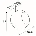 SLV 1-phase spot LIGHT EYE® 90 swivelling, rotatable GU10 IP20, white dimmable
