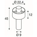 SLV Fatningslampe PHOTONI CYL POLE 45 cylindrisk, slagfast E27 IP65, rust dæmpbar