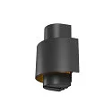 SLV Udendørs wall luminaire PHOTONI CYL cylindrisk, halvrund E27 IP65, sort mat dæmpbar